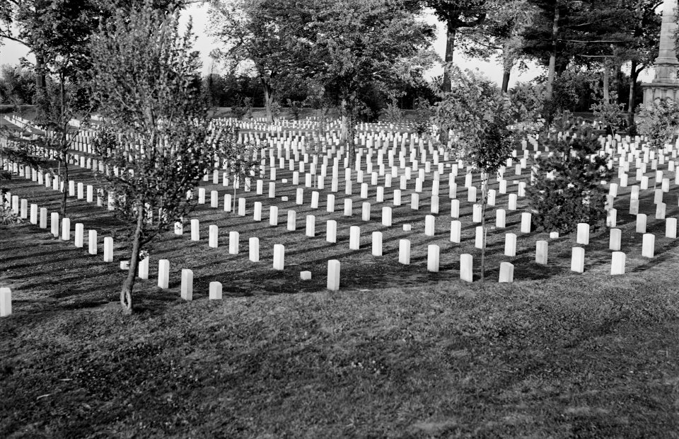 Among the Brave: National cemetery in Cairo, Illinois May 1943.