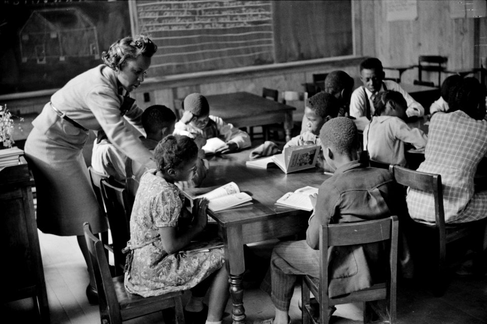 Primary class in new school, Prairie Farms, Montgomery, Alabama 1939.