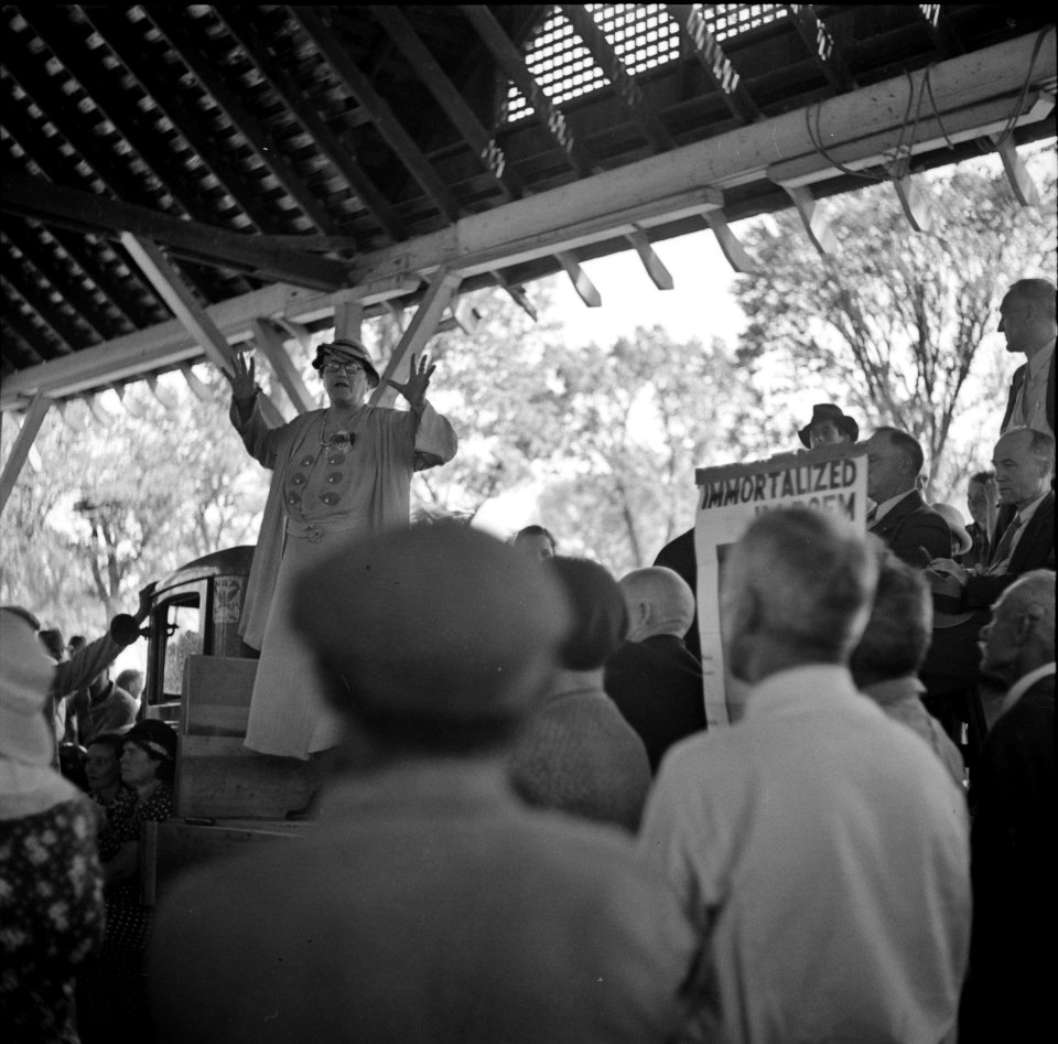 Gather Round: Demonstration of unemployed people in Columbus, Kansas, May 1936.