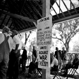The Good Fight: Demonstration of unemployed people. Columbus, Kansas. May 1936. photo