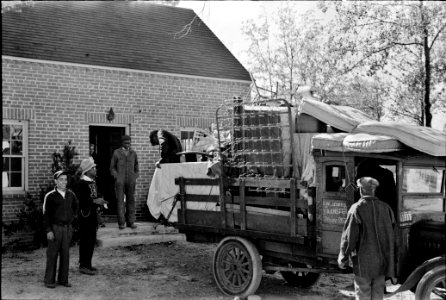 Moving Day: An African-American family moving into new Homesteads near Newport News Virginia, 1937.