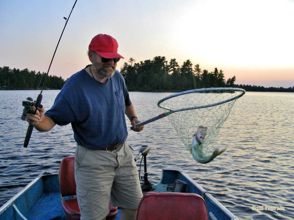 Reeling in a walleye