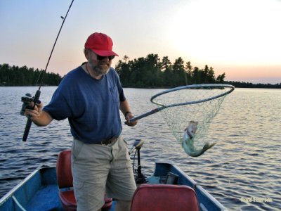 Reeling in a walleye