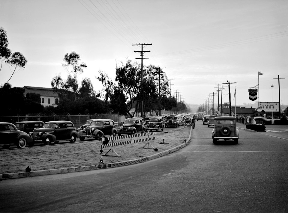 Rush Hour: Traffic at an intersection in San Diego, California, 1940.