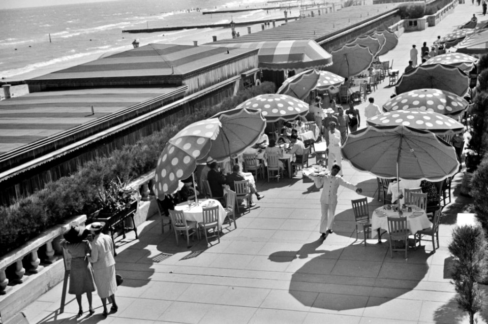 The Beach front at Miami Beach, Florida, 1939.