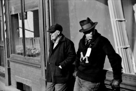 Two men on a street in Woodstock, Vermont, 1940.