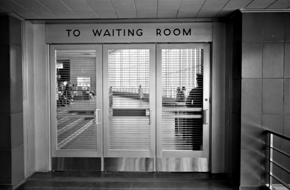 Wait Here: Entrance to the waiting room at the municipal airport, in Washington, D.C. 1941