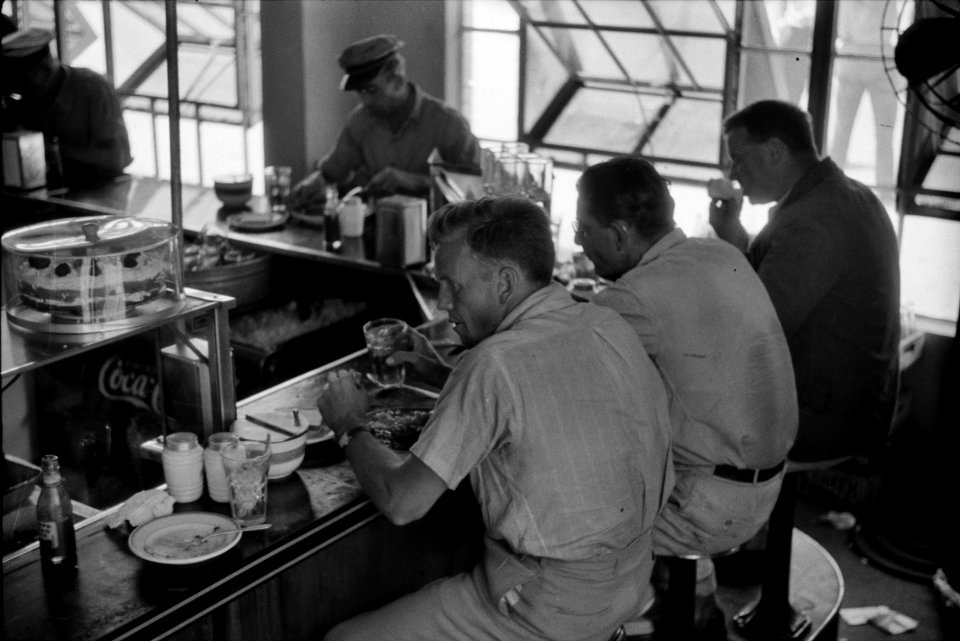 Pit Stop: In the cafe at a truck drivers' service station on U.S. 1 (New York Avenue), Washington, D.C., June 1940.