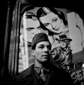 Washington, D.C. Soldier in front of the Capitol theatre, March 1943.