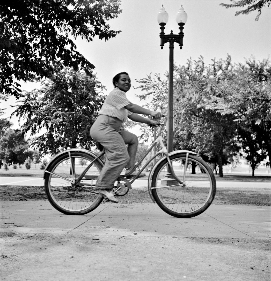 Sunday cyclist in East Potomac Park, Washington, D.C. June 1942.