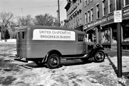One of a fleet of trucks owned by United Cooperative Society, Fitchburg, Massachusetts, January 1936.
