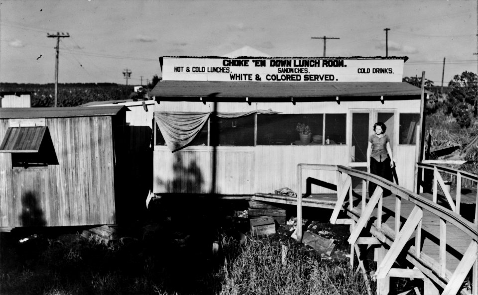 We Don't Discriminate: Lunchroom near Belle Glade, Florida. January 1939.