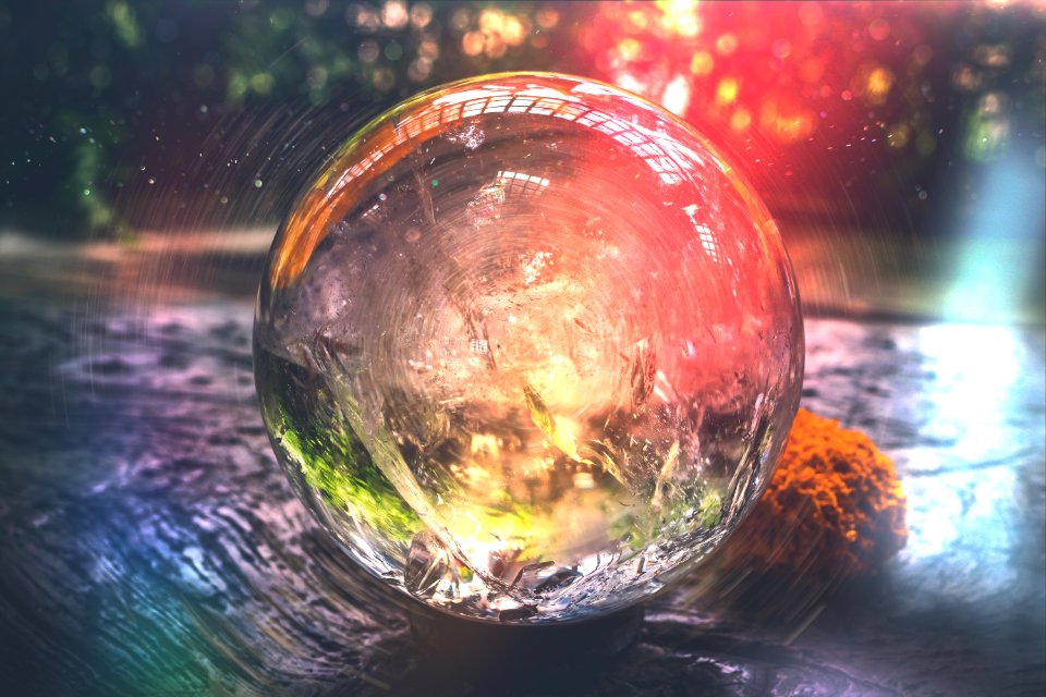 Beautiful crystal ball or an abstract circle. Magic ball. Glass ball.