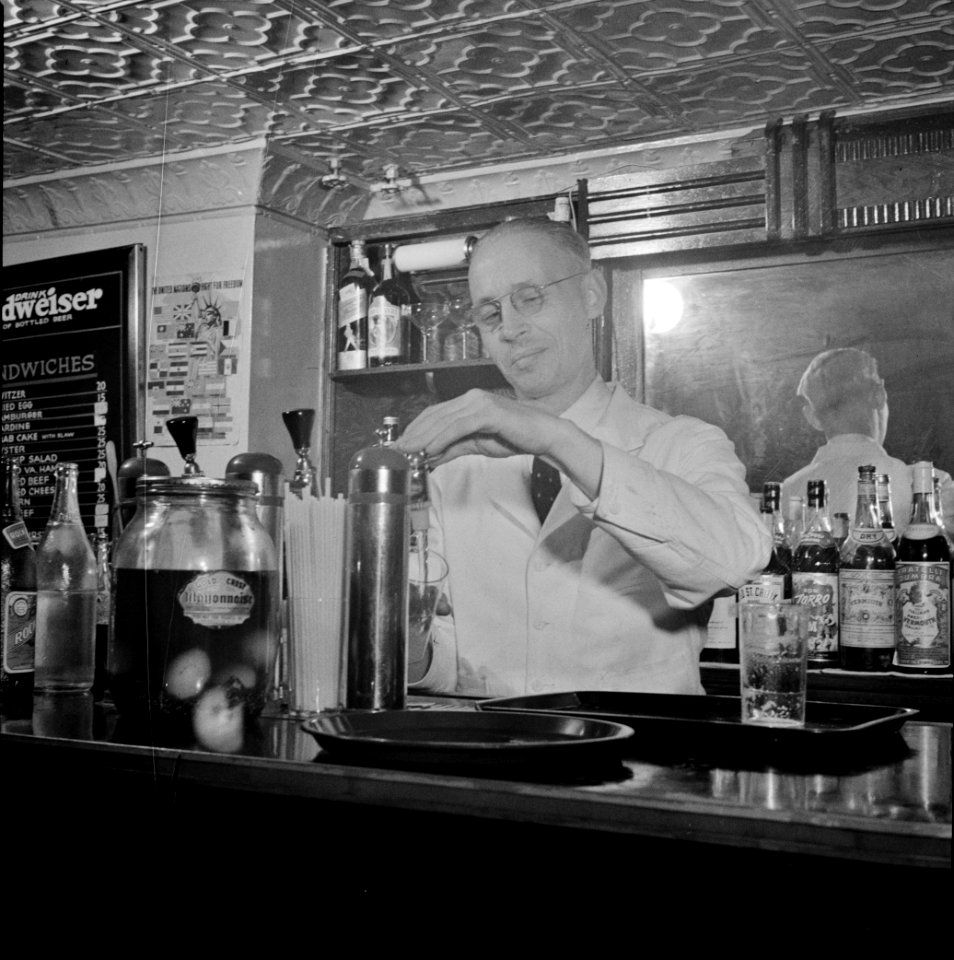 Bartender at the Sea Grill. Washington, D.C., April 1943.