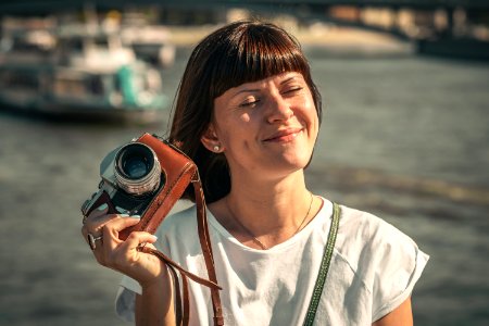Vintage camera, outdoor shot