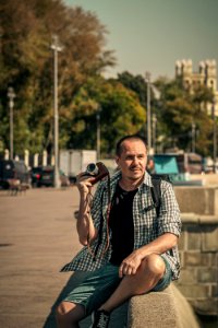 Vintage camera, outdoor shot