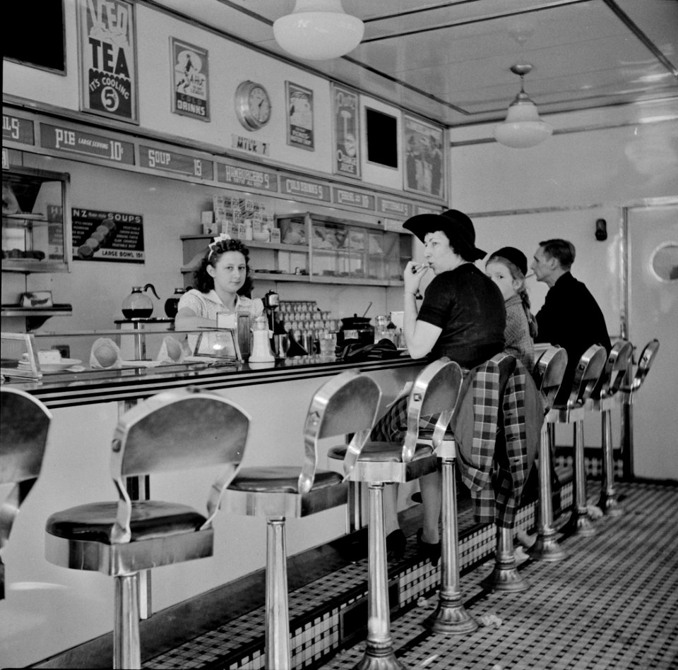 Lunch Crowd: White Tavern hamburger stand was the popular place in Amsterdam, New York October 1941.