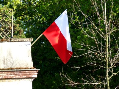 Polish flag , flaga Polski Lusówko Wielkopolska photo