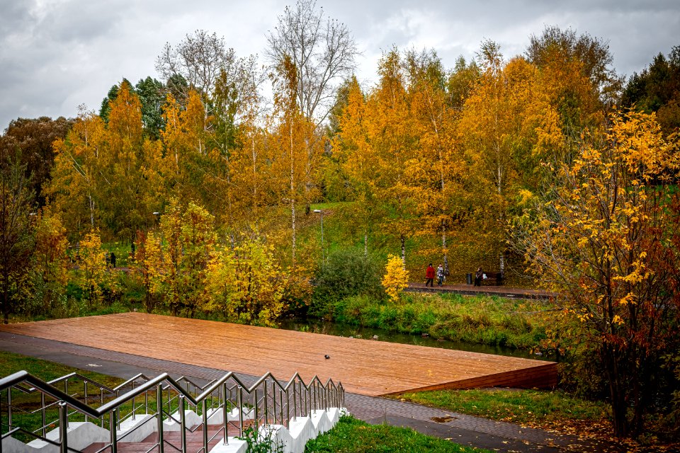 Autumn park, fall in Moscow