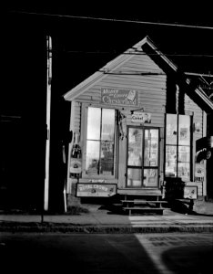 Open Late: A corner store at 11 p.m. in Durham, North Carolina, May 1940. photo