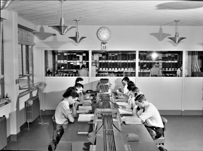 Beehive: In the ticket reservations department of one of the airliners. Washington, D.C. municipal airport, July 1941