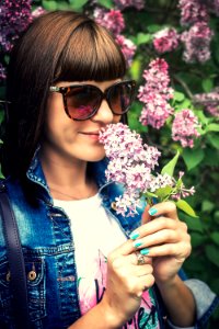 Woman with lilac