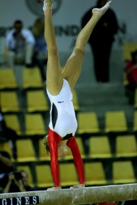 German gymnast Svenja Hickel on the beam