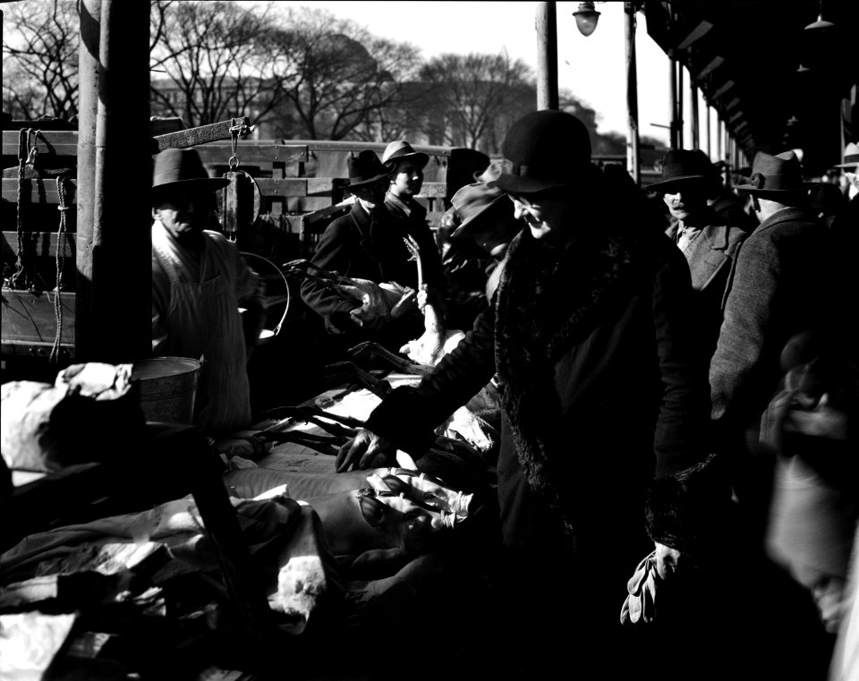 Shadow Stalls: Center Market, Washington, D.C. Shopping at Center Market. Late 20s early 30s