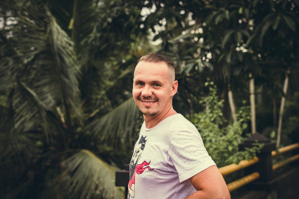Man portrait in the jungle