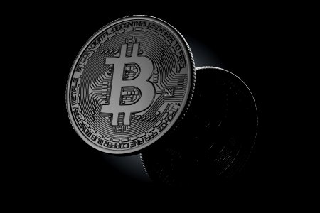 Dark Bitcoin coins photo
