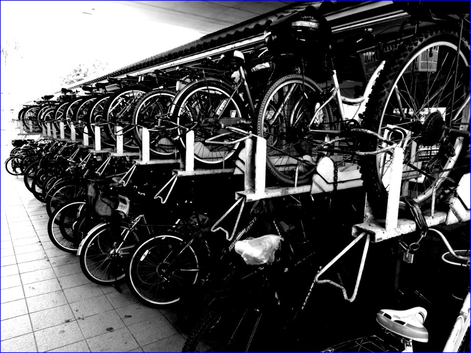 bikes parked at mrt station