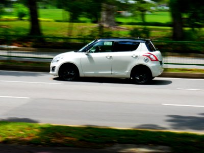 small car on the road