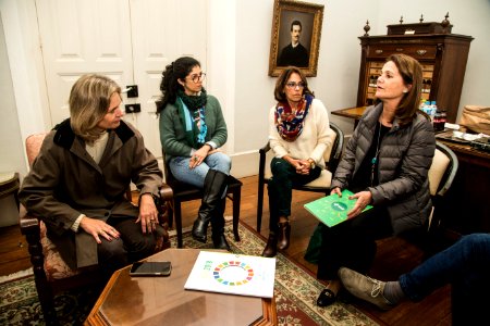 25.06.2019 -  Prefeita Paula Mascarenhas em reunião com Sylvia Bojunga, assessora de comunicação do BRDE - Foto: Gustavo Vara