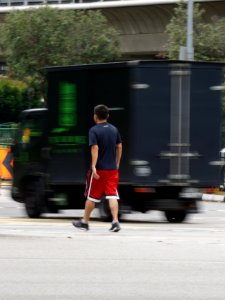 crossing the road