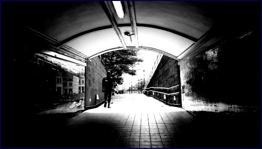 underpass below Elgin Bridge along Singapore River photo