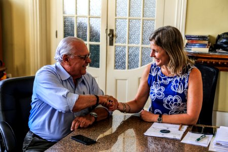 16.01.2018 - Prefeita Paula Mascarenhas com novo secretário Abel Dourado - nova Secretaria de Administração e Recursos Humanos - SARH