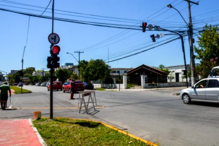 19.01.2018 - Novo semáforo na praça 20 de Setembro esquina com a rua Baltazar Brum