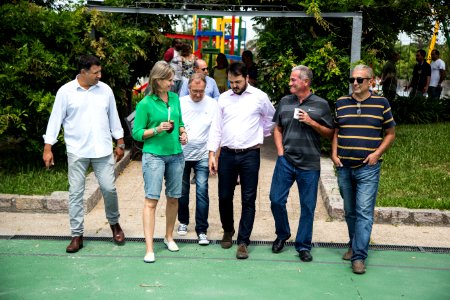 10.03.2018 - Prefeita Paula Mascarenhas e o vice Idemar Barz realizam entrega da revitalização da Praça Modelo - Foto: Gustavo Vara