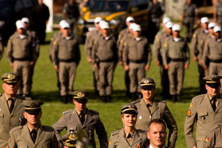18.11.2019 - Porto Alegre/RS  - Prefeita Paula Mascarenhas é homenageada com a medalha 'Serviços Distintos' na cerimônia de passagem de comando-geral da Brigada Militar. Coronel Ikeda passa o comando para o coronel Rodrigo Mohr Picon - Foto: Gustavo Vara