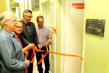 05.12.2017 - Prefeito em exercício Luiz Henrique Viana durante entrega do Laboratório de Informática Khan Academy na EMEF João da Silva Silveira