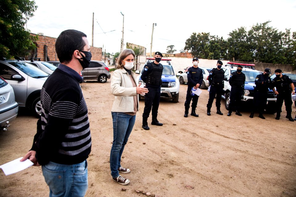 04.05.2020 - Prefeita Paula Mascarenhas realiza o lançamento da Operação Fila Segura, ação nas filas dos bancos com o efetivo da GM - Foto: Gustavo Vara