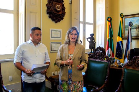 19.01.2018 - Prefeita Paula Mascarenhas no em reunião com o presidente da Câmara de Vereadores, Anderson Garcia