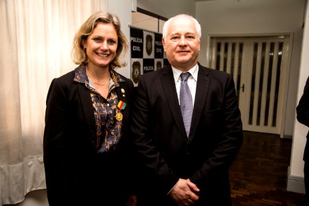 06.12.2018 - Prefeita Paula Mascarenhas recebe a medalha Tiradentes no Palácio da Policia em Porto Alegre - Foto: Gustavo Vara