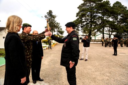 21.08.2018 - Prefeita Paula Mascarenhas na cerimônia de chegada do fogo simbólico - Semana da Pátria - Foto: Gustavo Vara