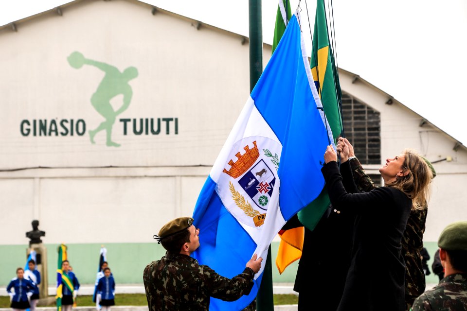 21.08.2018 - Prefeita Paula Mascarenhas na cerimônia de chegada do fogo simbólico - Semana da Pátria - Foto: Gustavo Vara