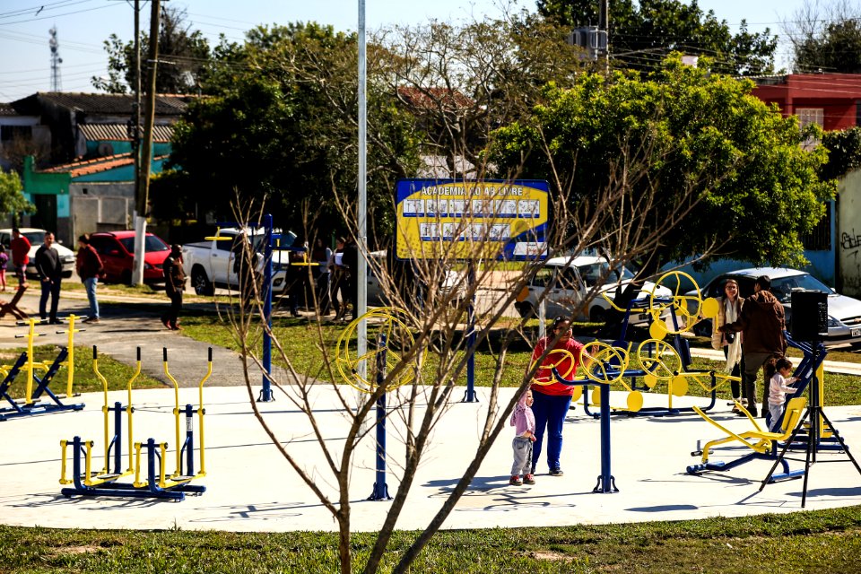 28.08.2018 - Prefeita Paula Mascarenhas e o vice Idemar Barz durante entrega da praça do Navegantes - Foto: Gustavo Vara