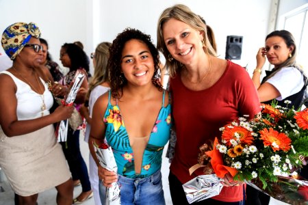 06.03.2018 -Prefeita Paula Mascarenhas  durante abertura da semana da Mulher no CEU Dunas - Foto: Gustavo Vara