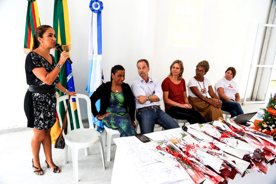 06.03.2018 -Prefeita Paula Mascarenhas  durante abertura da semana da Mulher no CEU Dunas - Foto: Gustavo Vara