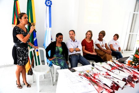 06.03.2018 -Prefeita Paula Mascarenhas  durante abertura da semana da Mulher no CEU Dunas - Foto: Gustavo Vara