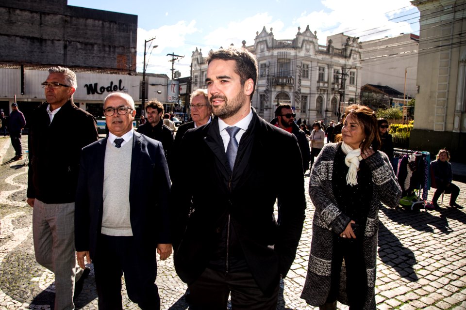 03.08.2019 - Governador Eduardo Leite visita as obras na Rua Marechal Deodoro - Foto: Gustavo Vara